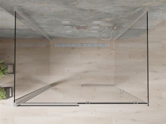 Mexen Omega 3stěnný sprchový kout, výsuvný 100x80, transp., chrom 825-100-080-01-00-3S