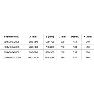 Sprchový kout Mexen Exo čtvercový, výklopný 70 x 70 cm, průhledný, zlatý - 8110-070-070-50-00