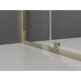 Sprchový kout Mexen Exo čtvercový, výklopný 100 x 100 cm, průhledný, zlatý - 8110-100-100-50-00