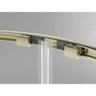 Mexen Exo půlkruhový posuvný sprchový kout 100 x 100 cm, průhledný, zlatý - 8132-100-100-50-00