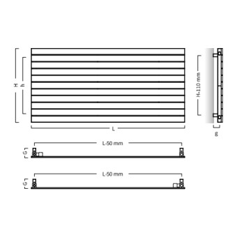 radiátor COVER H NEW 1000 x 315 mm, barva C. dle vzorníku výrobce RADCOVHN10006.