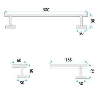 Rea Sada koupelnových doplňků  Ari Brush Gold 4 díly REA-05001