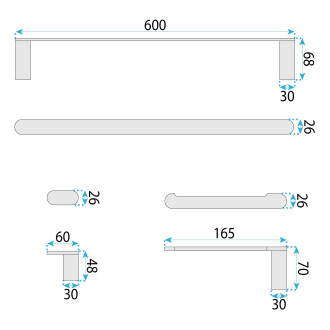 Rea Sada koupelnových doplňků Mati Brush Copper 4 díly REA-05004
