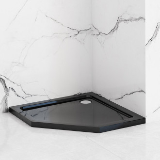 Rea Sprchová vanička Diamond Black 90x90 REA-K8543