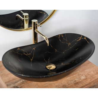 Rea Umyvadlo na desku Royal 60 Marble Black Matt REA-U7478