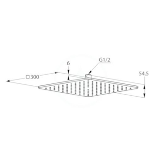 KLUDI A-QA hlav. sprcha zaobl. rohy 30cm bílá /chrom 6453091-00