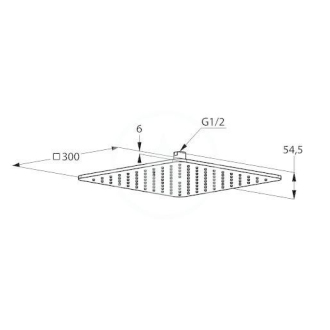 KLUDI A-QA hlav. sprcha zaobl. rohy 30cm 6453005-00 chrom