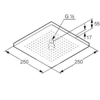 KLUDI A-QA sprchová hlavice čtvercová 25x25 665310500