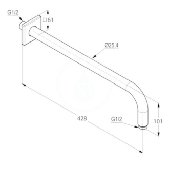 KLUDI A-QA sprchové rameno 400mm BÍLÁ 6653491-00
