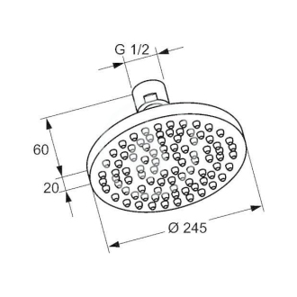 KLUDI A-QA ECO talířová hlavová sprcha 25 cm 665210500