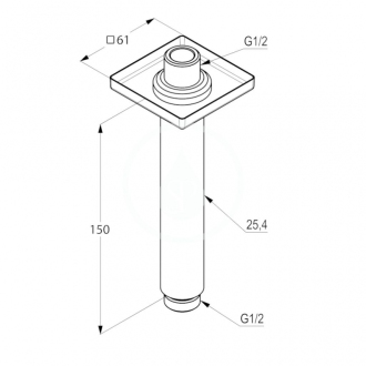 KLUDI A-QA stropní vývod 150mm 6653505-00