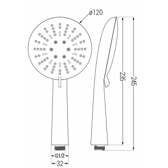 Sprchová hlavice Mexen R-67 se 3 funkcemi, chrom/šedá - 79567-06