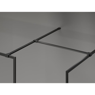 Mexen Kioto-F Sprchová zástěna s rámem 100 x 95 cm, 8 mm průhledná, černá - 800-100-202-04-70-095