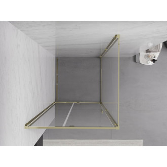 Sprchový kout Mexen Exo s výklopným mechanismem 90 x 90 cm, průhledný, zlatý - 819-090-090-50-00