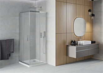 Mexen Rio čtvercový sprchový kout 90x90 cm, mráz, chrom + vanička 860-090-090-01-30-4010