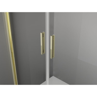 Sprchový kout Mexen Exo s výklopným mechanismem 90 x 90 cm, průhledný, zlatý - 8182-090-090-50-00