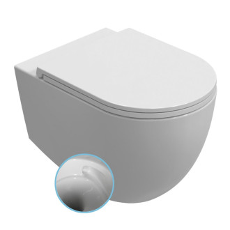 INFINITY závěsná WC mísa, Vortex Rimless, 36,5x53cm, bílá