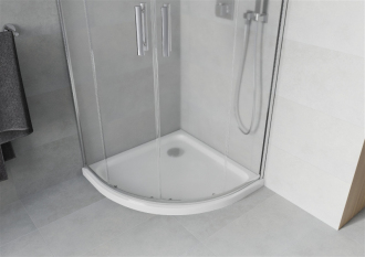 Sprchový kout Mexen RIO 90x90 cm, mráz, chrom + vanička, bílá 863-090-090-01-30-4110