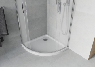 Sprchový kout Mexen RIO 90x90 cm, mráz, chrom + vanička, bílá 863-090-090-01-30-4110
