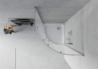 Sprchový kout Mexen RIO 90x90 cm, mráz, chrom + vanička, bílá 863-090-090-01-30-4110