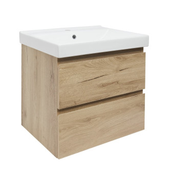 Koupelnová skříňka 2 zásuvková s umyvadlem SAT B-Way 59x50x45 cm dub mat BWAY260OAKU1