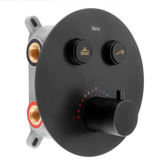 REA Miler. podomítková sprchová sada + box + termostat černá matná REA-P8549