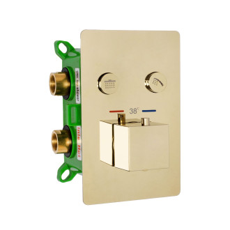 Rea Fenix Davis L. Podomítkový sprchový termostatický set, zlatá + box REA-P6324