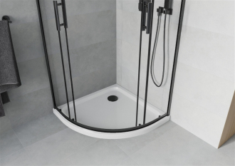 Mexen Rio sprchový kout 90x90, transp., černá + vanička, bílá 863-090-090-70-00-4110B