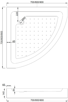 Mexen Rio sprchový kout 90x90, transp., černá + vanička, bílá 863-090-090-70-00-4110B