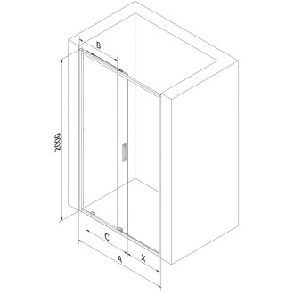 Posuvné sprchové dveře Mexen Exo 130 cm, průhledné, zlaté - 8151-130-000-50-00