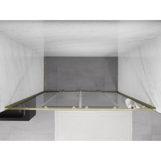 Dvouposuvné sprchové dveře Mexen Exo 170 cm, průhledné, zlaté - 8152-170-000-50-00