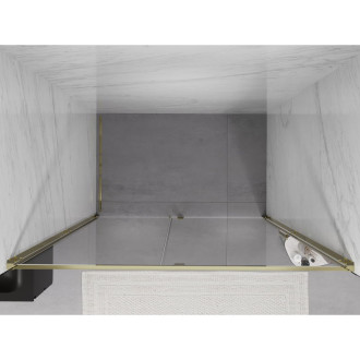 Sprchové dveře Mexen Exo s otočnými rameny 135 cm, průhledné, zlaté - 819-135-000-50-00