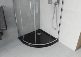 Mexen Rio sprchový kout 90x90, transp., chrom + vanička, černá 863-090-090-01-00-4170