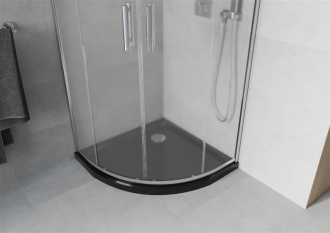 Sprchový kout Mexen RIO 90x90 cm, mráz, chrom + vanička, černá 863-090-090-01-30-4170