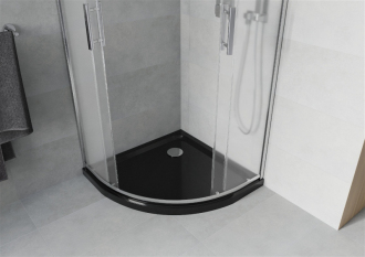 Sprchový kout Mexen RIO 90x90 cm, mráz, chrom + vanička, černá 863-090-090-01-30-4170
