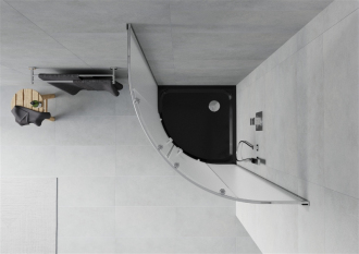 Sprchový kout Mexen RIO 90x90 cm, mráz, chrom + vanička, černá 863-090-090-01-30-4170