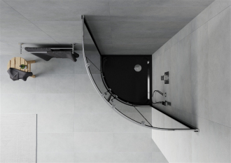Mexen Rio sprchový kout 90x90, grafit, chrom + vanička, bílá 863-090-090-01-30-4170
