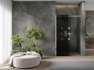 MEXEN OMEGA sprchové dveře 130x190 cm 8 mm chrom-kouřové 825-130-000-01-40