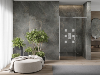 MEXEN OMEGA sprchové dveře 140x190 cm 8 mm chrom-čiré 825-140-000-01-00