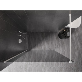 Mexen Kioto-X Sprchová zástěna 140 x 200 cm, grafit 10 mm, bílá - 800-140-101-20-40-X