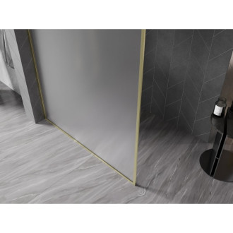 Mexen Kioto-XF Sprchová zástěna s rámem 70 x 202 cm, tloušťka mlhy 10 mm, kartáčované zlato - 800-070-104-55-30-X
