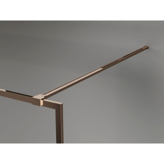 Mexen Kioto-XF Sprchová zástěna s rámem 60 x 202 cm, grafit 10 mm, růžové zlato - 800-060-104-60-40-X