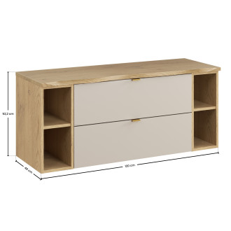 Comad SET-DC B NAT CREMONA 120CM Koupelnová sestava 120 cm s deskou