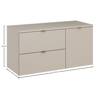 Comad SET-DC B 100CM LB Koupelnová sestava 100 cm s deskou a skříňkou s košem na prádlo