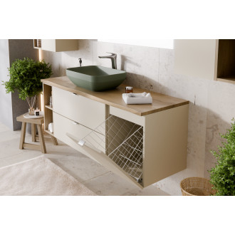 Comad SET-DC B 100CM LB Koupelnová sestava 100 cm s deskou a skříňkou s košem na prádlo