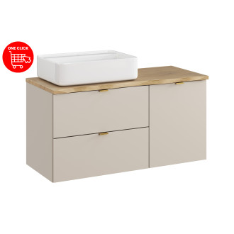 zestaw meblowy 100cm z blatem, szafką z koszem na pranie i umywalką nablatową Magic