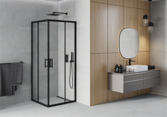 MEXEN RIO sprchový kout čtverec 80x80x190 cm 5mm černá-čiré 860-080-080-70-00