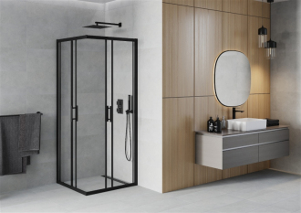 MEXEN RIO sprchový kout čtverec 80x80x190 cm 5mm černá-čiré 860-080-080-70-00