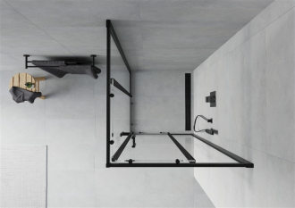 MEXEN RIO sprchový kout čtverec 80x80x190 cm 5mm černá-čiré 860-080-080-70-00