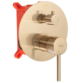 Rea Lungo podomítková koupelnová sada + box, broušené zlato REA-P6609